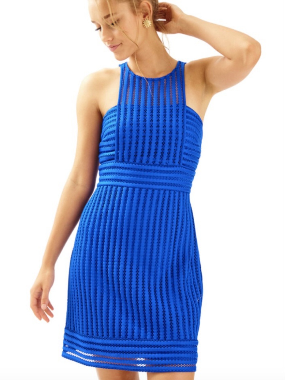 Lilly Pulitzer Rae Blue Cotton Shift Dress Size Small